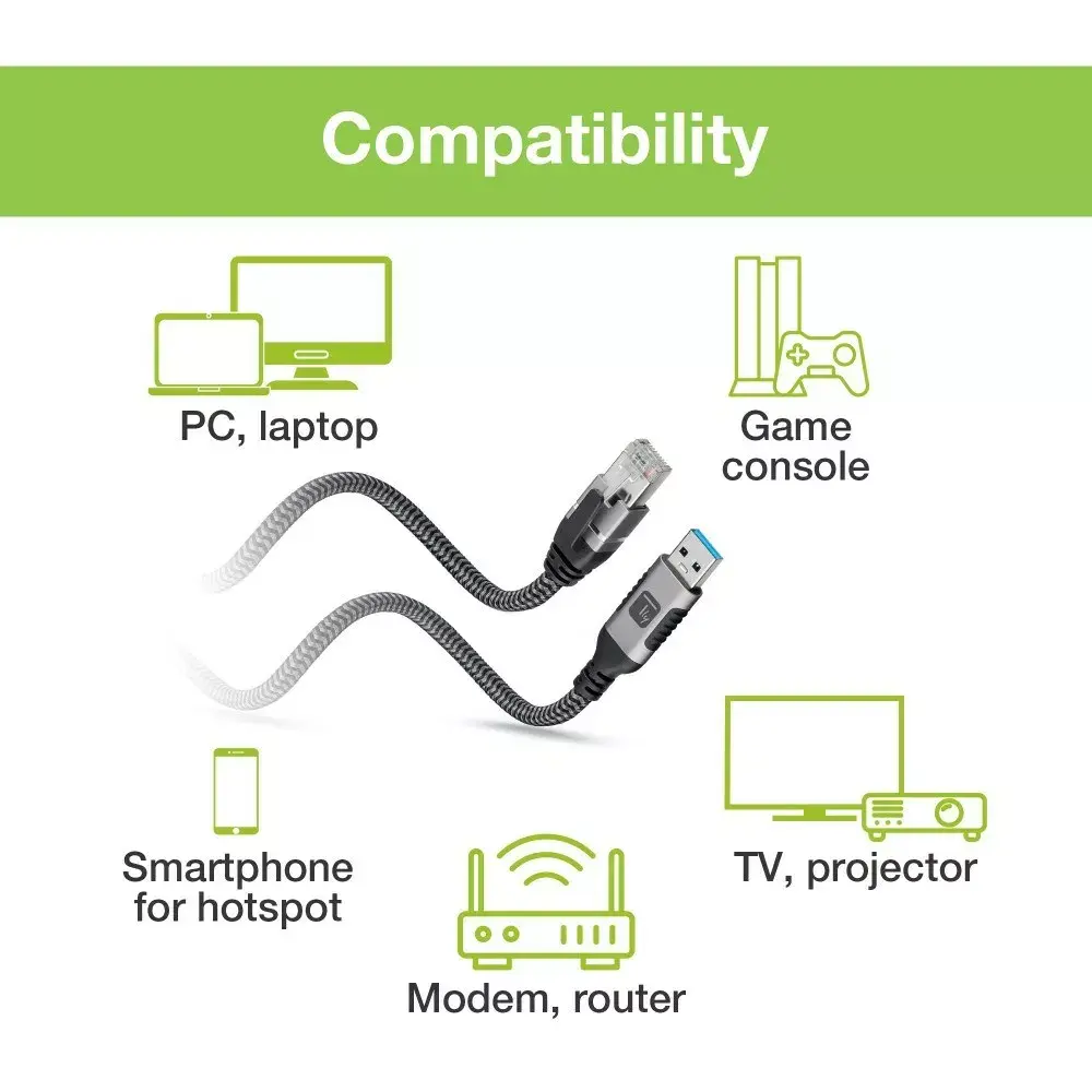 TECHLY USB-A на Gigabit Ethernet RJ45 кабель 1 м Photo 10