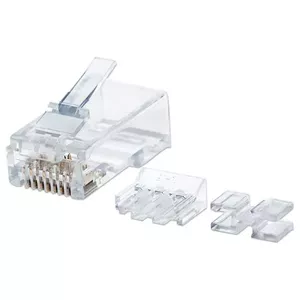 Intellinet RJ45 Модульные разъемы Cat6A UTP 2-ножки для многожильного провода 15 µ позолоченные контакты 80 штук