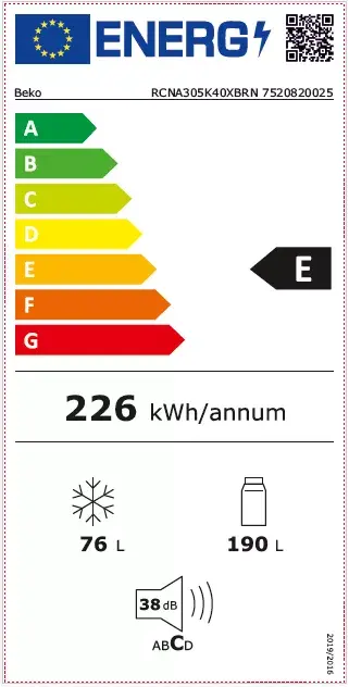 Ledusskapis BEKO RCNA305K40XBRN Photo 6