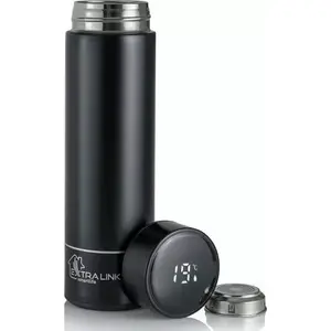 Termokrūze Extralink Smart Travel Mug 500 ml, nerūsējošais tērauds, melna, ar LED displeju