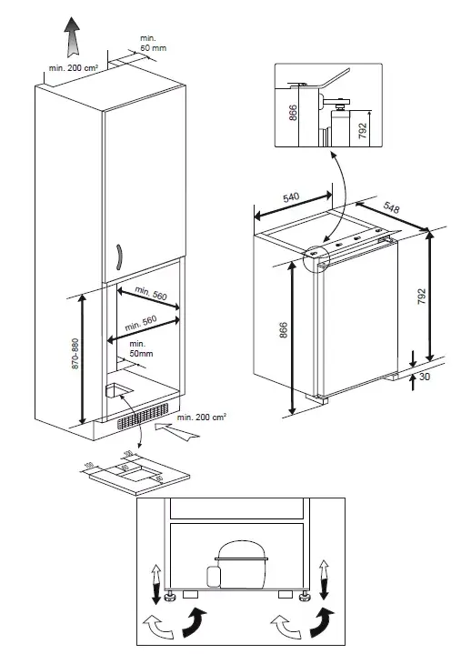 Встраиваемый холодильник Beko B1854N Photo 2