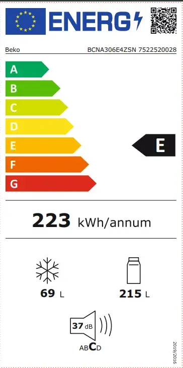 Iebūvējamais ledusskapis BEKO BCNA306E4ZSN Photo 6