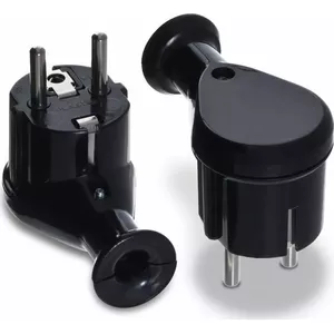 Угловая разборная вилка UNI-Schuko Volteo VT-301-0055, 2P+Z 16A 250V, черная