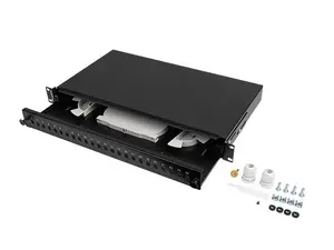 Fiber Patch Panel LANBERG FOP1-24ST-FCB 1U 24xST / 24xFC Rack-mounted Black