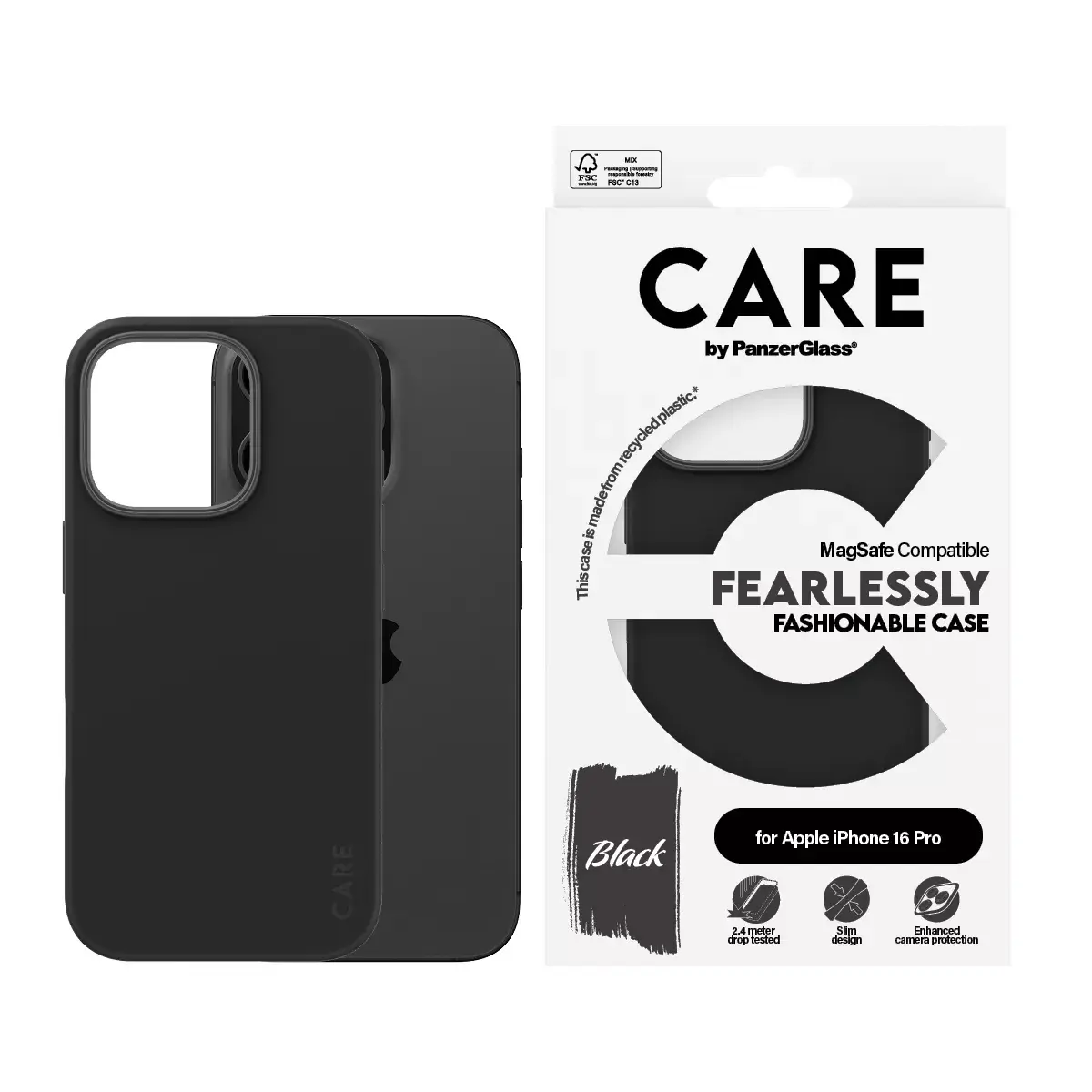 Cover PanzerGlass CARE by Fashionable Case Black iPhone 16 Pro Photo 2