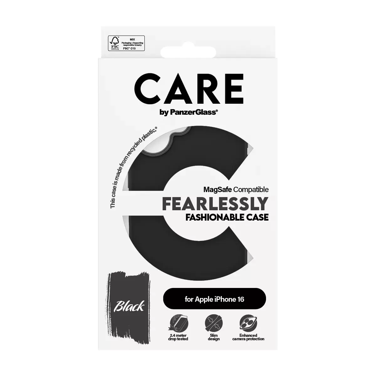 Cover PanzerGlass CARE by Fashionable Case Black w. MagSafe iPhone 16 Photo 3
