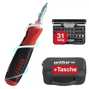 Screwdriver Speede® PocketDrive electric screwdriver with bit cassette and bag WH-45791