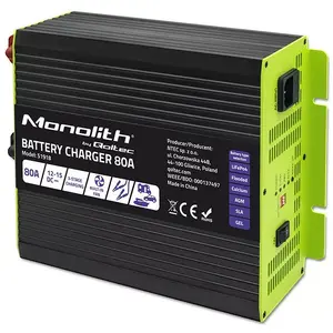 Зарядное устройство QOLTEC 51918 80A 12V — для LiFePO4, AGM, GEL, SLA аккумуляторов