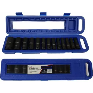Silver 13-Piece 1/2-Inch Drive Deep Impact Socket Set Model EX10613