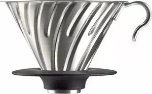 HARIO металлический воронка Drip V60-02 из нержавеющей стали с силиконовой подставкой