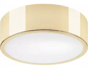 Потолочный светильник LAMKUR Dante 43883 — 1x60W E27, металлический корпус со стеклянным плафоном, золото/белый