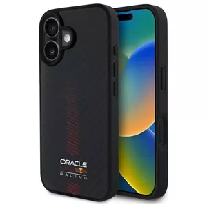 Hardcase phone case Red Bull RBHMP16M24CFGSMK for iPhone 16 Plus 6.7" — black carbon fiber
