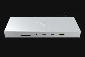 Docking Station Razer USB 4 Dock USB Type-C — HDMI, DisplayPort, Gigabit Ethernet, SD/MicroSD, USB-A/USB-C, 10000 Mbit/s, Silver
