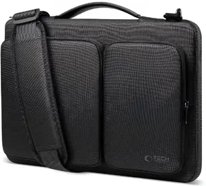 Сумка для ноутбука Tech-Protect Defender для 15–16 дюймов, черная, с мягким отделением и водоотталкивающим наружным материалом