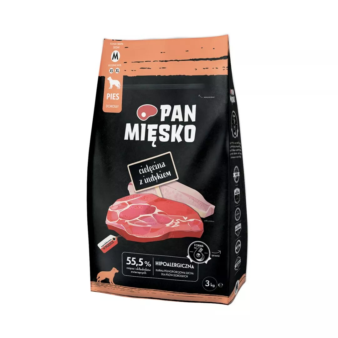 Sausais suņu barība pan miĘsko Veal