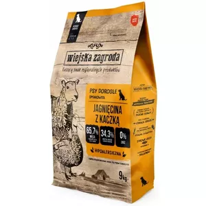 Сухой корм для собак wiejskazagroda Adult Small Lamb with Duck 9 кг — беззерновой, белок 34%, жир 23%