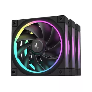 120 mm PC fan DeepCool FL12 3-in-1 Black, 120×25 mm, 2150 RPM, Fluid Dynamic Bearing, PWM, 55 CFM, 32 dB, pack of 3