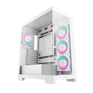 PC Case DeepCool CG580 4F WH Midi Tower ATX/Micro ATX/ITX, tempered glass, 3×120mm + rear 120mm fans, white