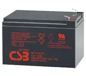 Slēgtā svina skābes akumulators CSB GP12120 F2 12V 3.67kg Melns