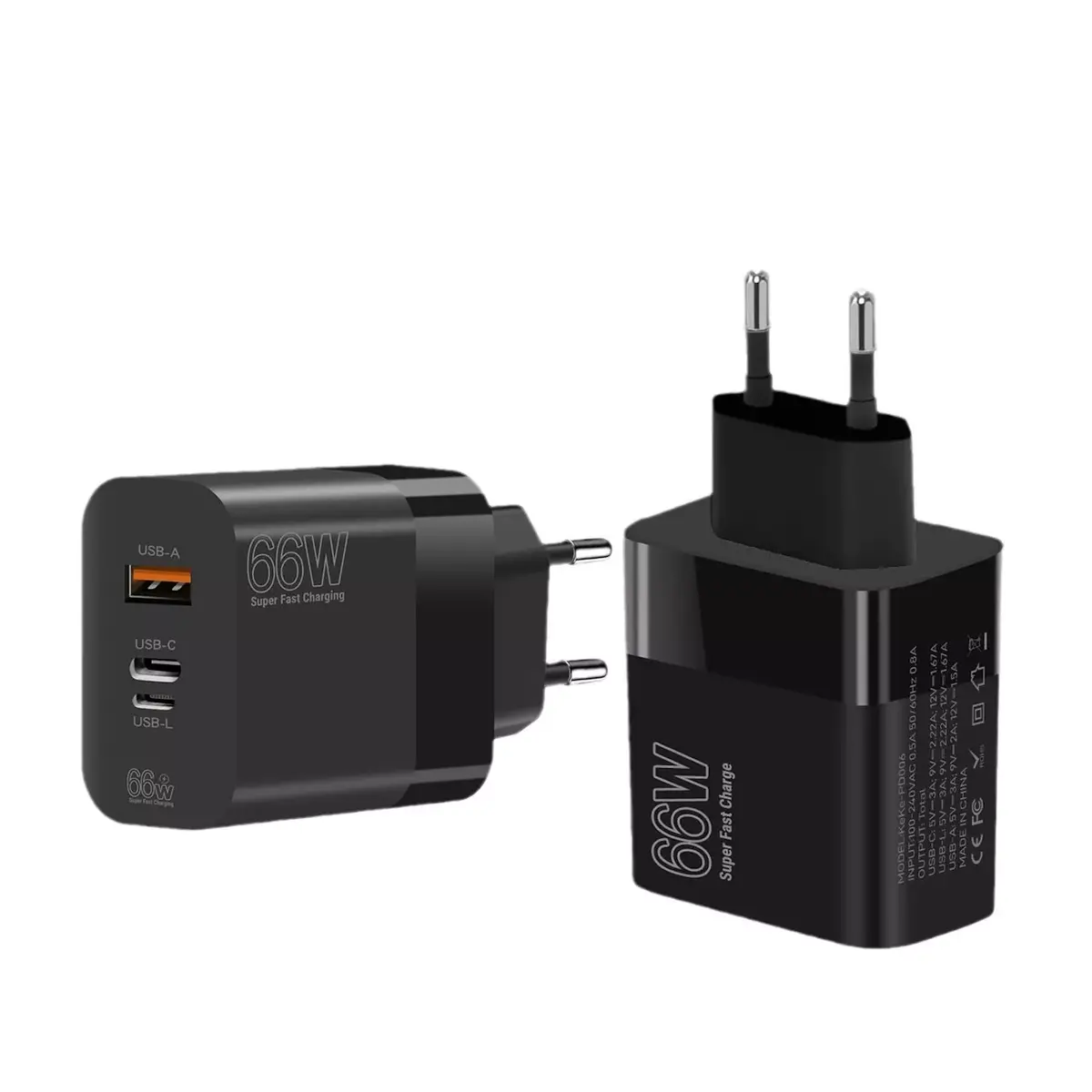 Зарядное Riff RF-66W 66W с 2 USB-C и USB-A Photo 4