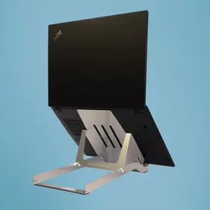 Подставка для ноутбука R-Go Tools R-Go Riser Basic, складная и регулируемая, алюминий, серебристый, нагрузка до 5 кг