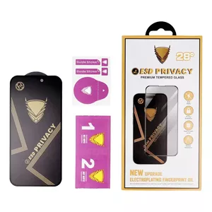 Riff 9H Pro Privacy aizsargstikls priekš iPhone 16 Pro Black