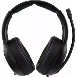 Austiņas VICTRIX Gambit Wireless — vadu un bezvadu, 20–20000 Hz, 2 m kabelis, 301 g, melnas/violetas