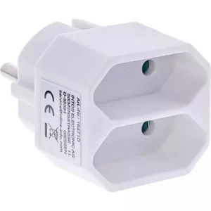 Power Plug Adapter Type F Type C Europlug White InLine 16471D