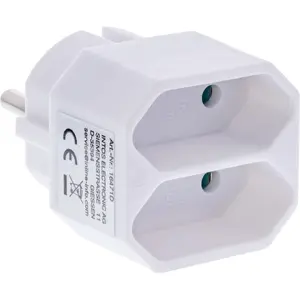 InLine 16471D Power Extension Plug Adapter with Schutzkontakt Plug and 2 Euro Sockets White