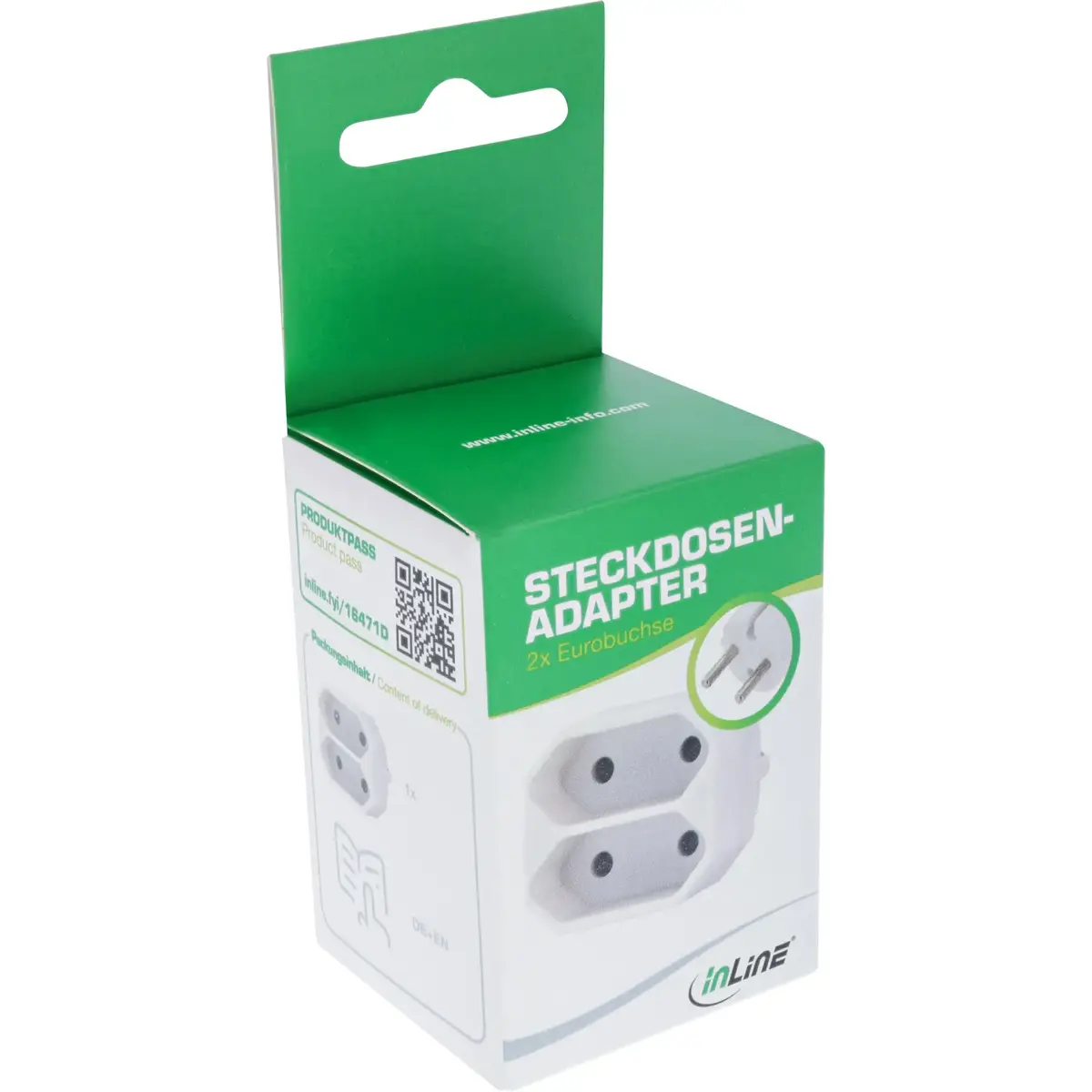 InLine 16471D Power Extension Adapter White Photo 4