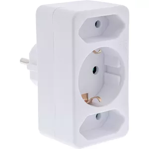 Power Plug Adapter Type F InLine 16471B 2x Type C + Type F White