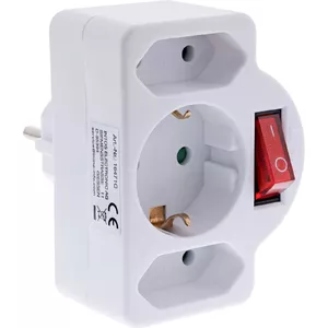 Power Plug Adapter Type F InLine 16471C 2x Type C + Type F White