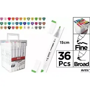 Divpusēji marķieri TEKA Chromax — 36 krāsas, marķieri ar diviem galiņiem