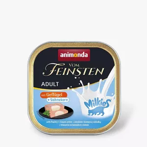 Влажный корм для кошек animonda Vom Feinsten Adult Milkies Poultry кремовая начинка 100 г лоток, белок 9%, жир 5,1%, влага 81%