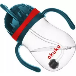 akuku Treniņu krūze ar sverto salmiņu, zils/sarkans, modelis 4001644