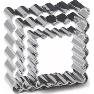 Patisse square cookie cutter set, stainless steel, 3-piece