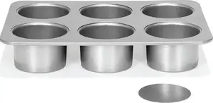 Patisse veidne 6 mini siera kūkām ar izņemamām pamatnēm, Silver-Top PAT-03588