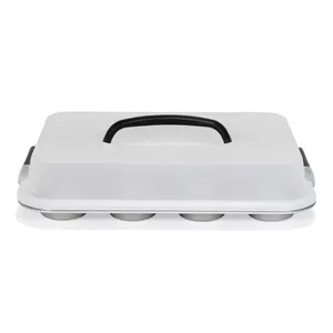Форма для 12 маффинов с крышкой и ручкой Patisse SILVER-TOP, антипригарная