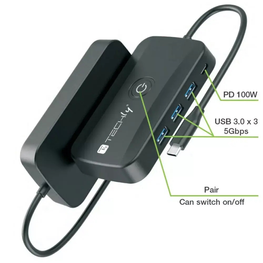 TECHLY USB-C хаб IDATA USBC-HUB5WL (5 портов) Photo 5