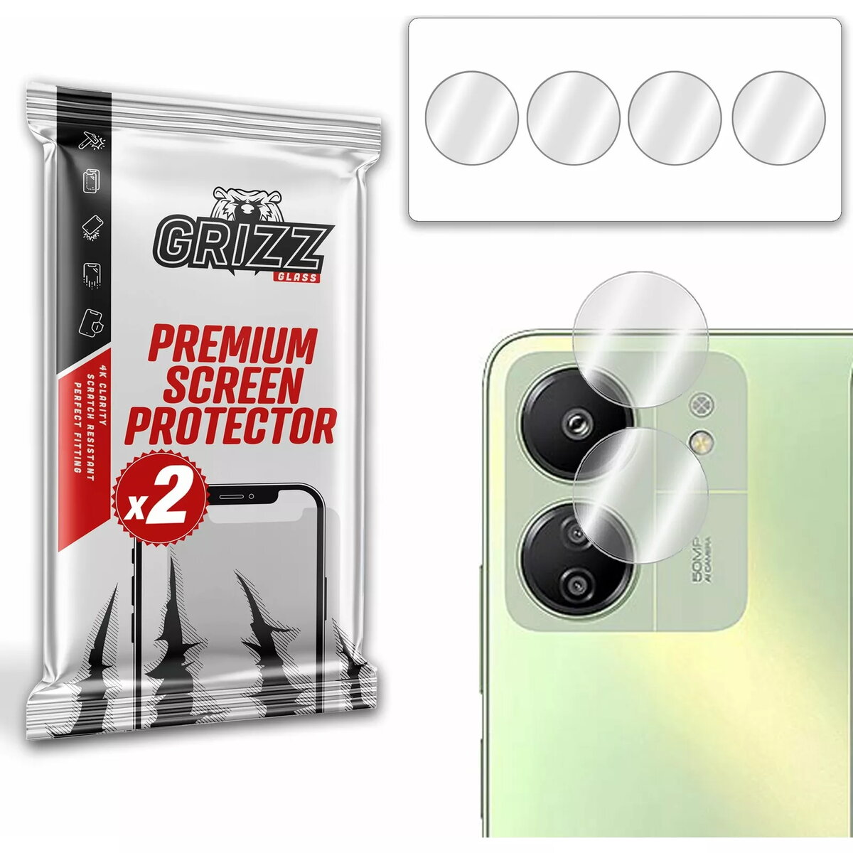 Kameras stikliņš GrizzGlass HybridGlass priekš Xiaomi