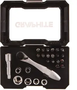 Bit set GRAPHITE 26 pcs. — screwdriver bits assortment, compatible with manual and power drivers