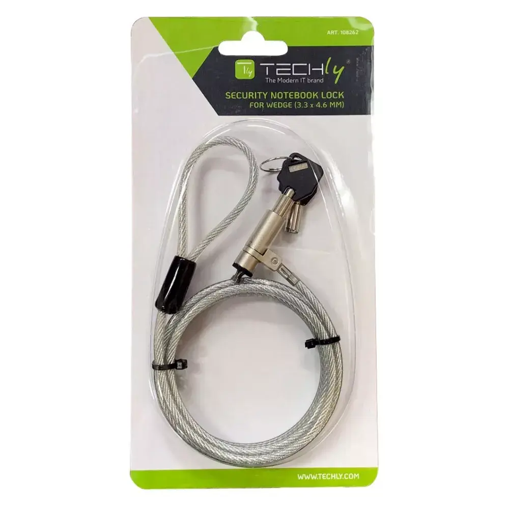Techly Wedge-Lock Security System Lock for Notebook Cable Photo 2