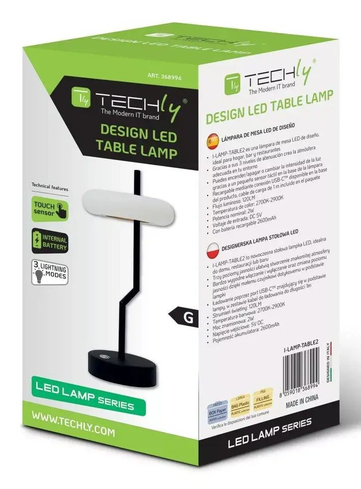 TECHLY Wireless LED Touch Table Light I-LAMP-TABLE2 Photo 2