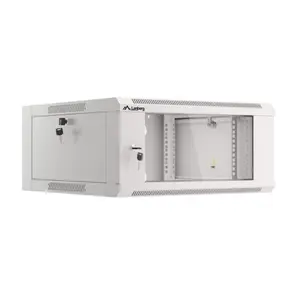Навесной 19" шкаф-стойка 4U LANBERG WAFA-5604-10S, глубина 600 мм, серый, стеклянная дверь (складной)