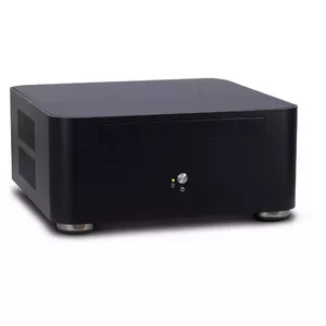 PC Mini Tower INTER-TECH ITX A80S Black, ITX case, external 60 W PSU, 2.5/3.5/5.25" bays, aluminium, 200×200×88 mm