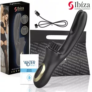 Dubults vibrators ar skavu IBIZA TECHNOLOGY D-241936 — melns, divi motori