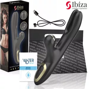 Dubultais vibrators ar skavu IBIZA TECHNOLOGY D-241937 — melns