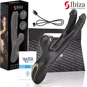 Dubultvibrators IBIZA TECHNOLOGY IBIZA - TWO DRAGONS DOUBLE VIBRATOR BLACK