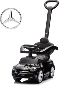 Каталка с ручкой milly mally Mercedes C-Class Deluxe чёрная для каталок с управлением родителей