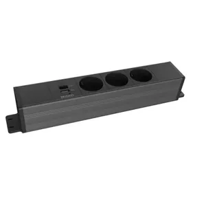 BIROJA kontaktligzda zem galda, 3 kontaktligzdas, 1x21 W A+C USB, GST18 vāciņi